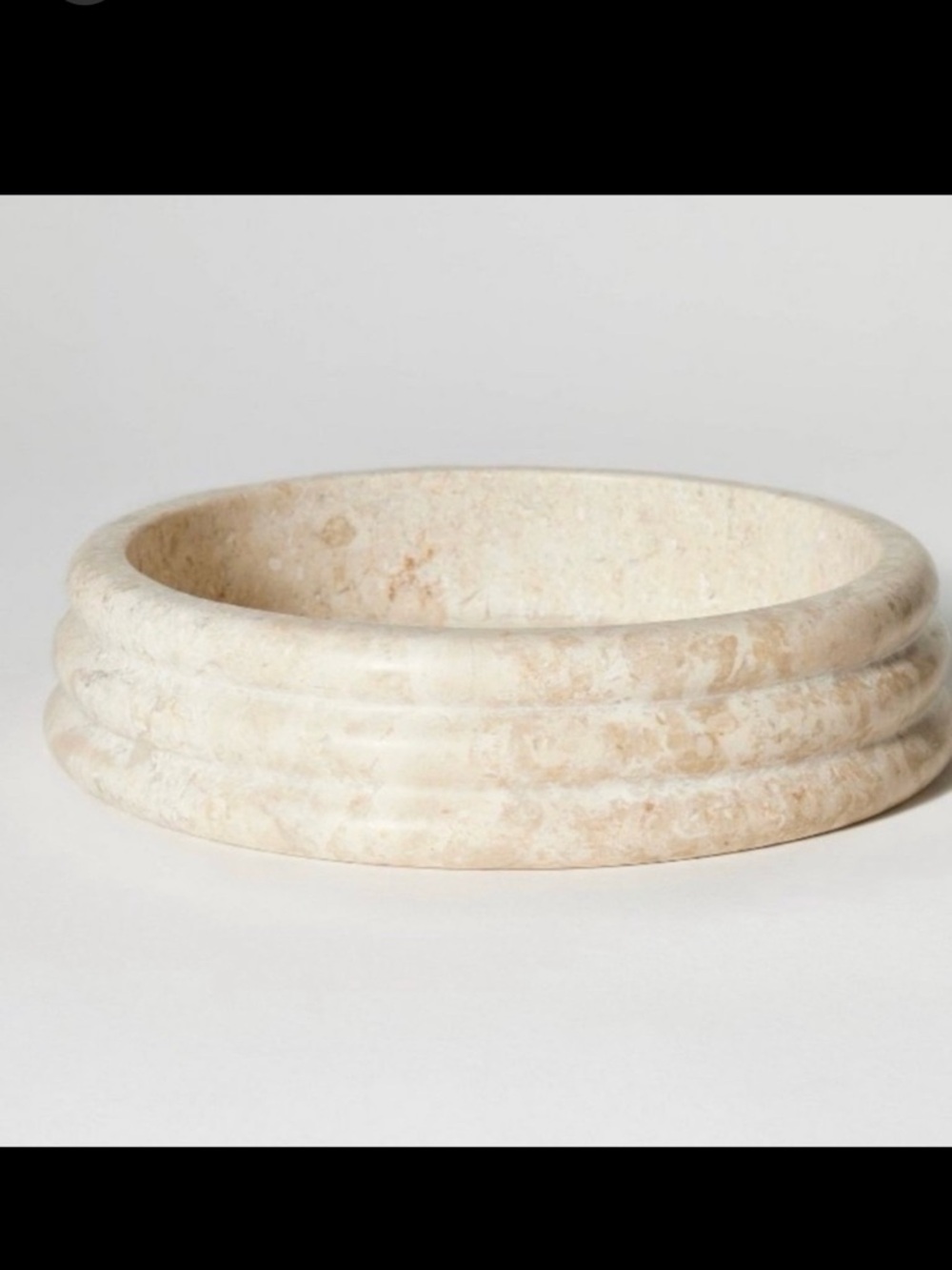 Studio McGee Threshold Round Marble Bowl Tray Beige Cream BRAND NEW